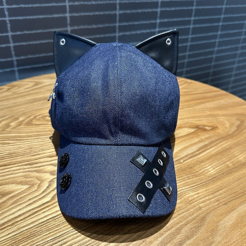A Niche Baseball Cap With Three-dimensional Cat Ears